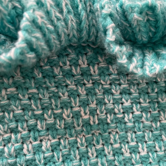 Aqua Knit Crochet Handmade Mermaid Tail Blanket - Picture 8 of 8